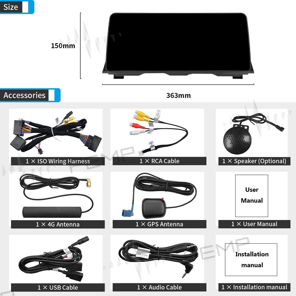 12.3" Android 11 Carplay Screen for BMW 5 Series CIC H7334
