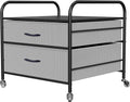 Mini Fridge Stand with 2 Drawer Metal Frame with 4 Swivel Wheels K977580
