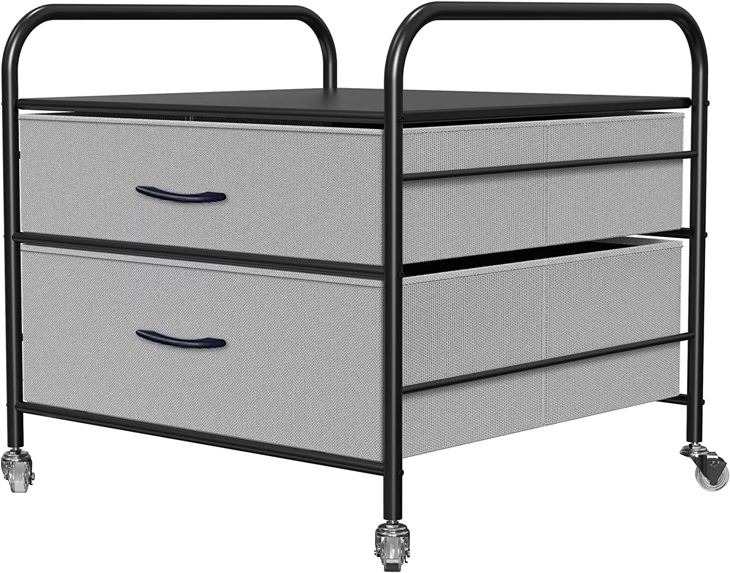 Mini Fridge Stand with 2 Drawer Metal Frame with 4 Swivel Wheels K977580