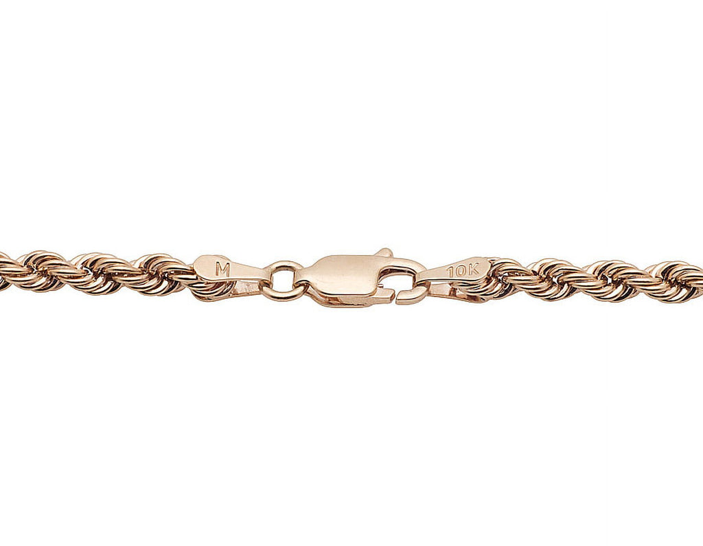 10K Rose Gold Rope Chain Necklace 18-24 Inches S513749