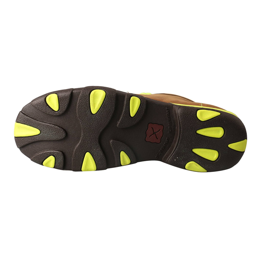 Distressed Saddle/Neon Yellow Leather Driving Moc R3841