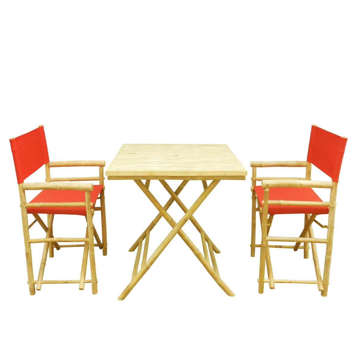 3 Piece Square Folding Bamboo Patio Dining Set N84426