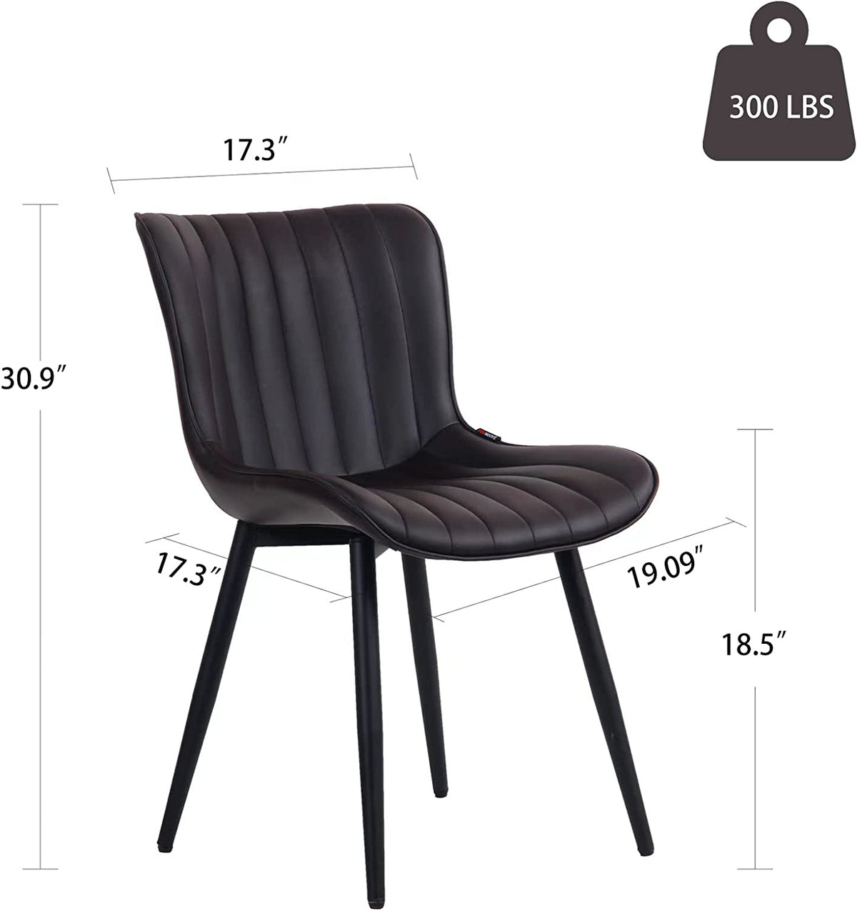 Black Faux Leather Dining Chair V339