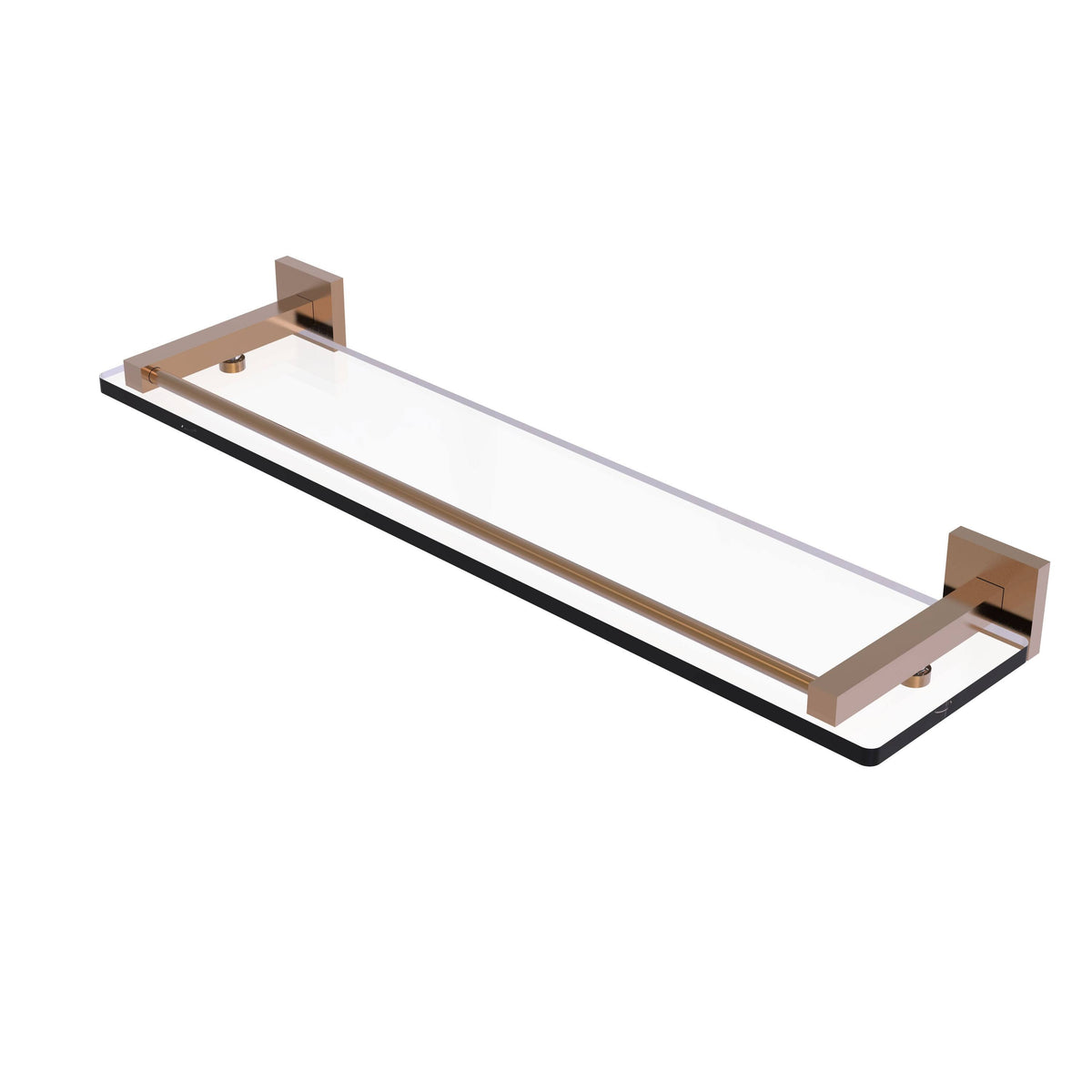 Brushed Bronze Glass Shelf with Gallery Rail P11056