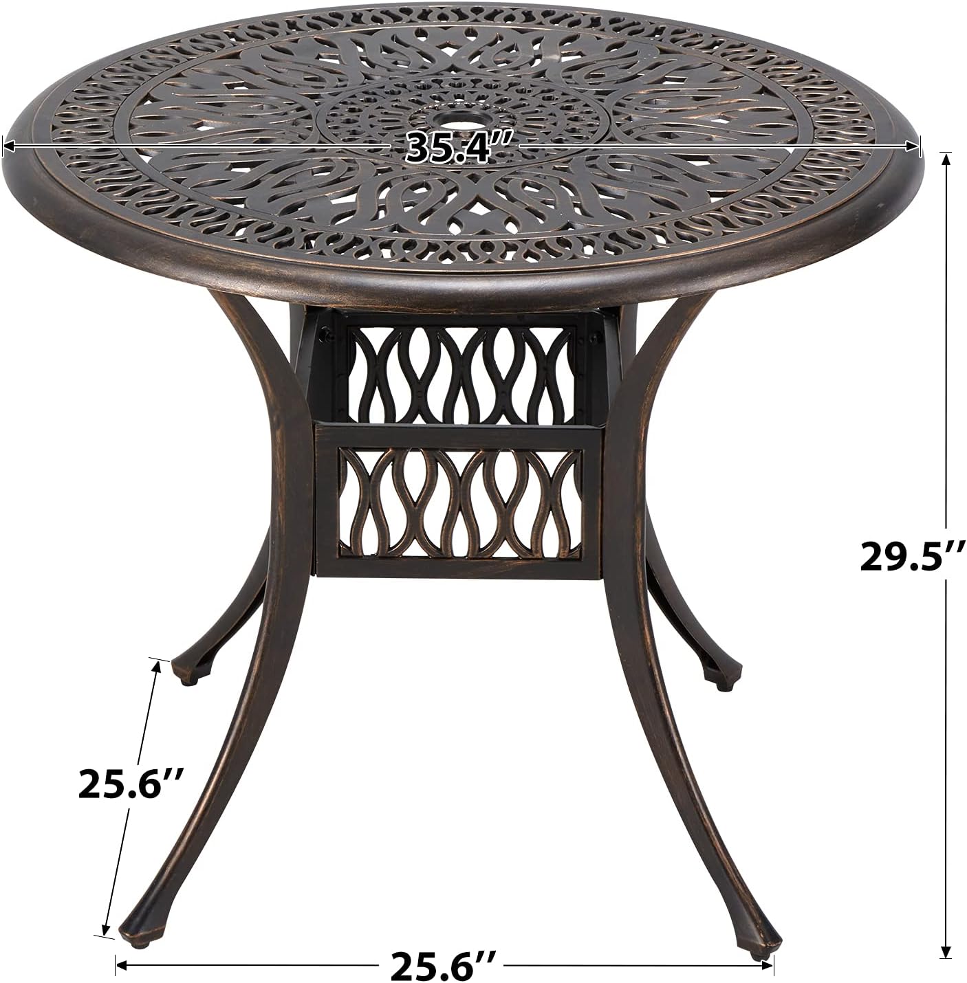 35.4 Cast Aluminum Patio Bistro Table A1986