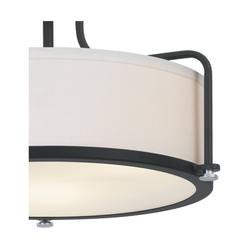 Earth Black 3-Light Semi-Flush Mount C7967