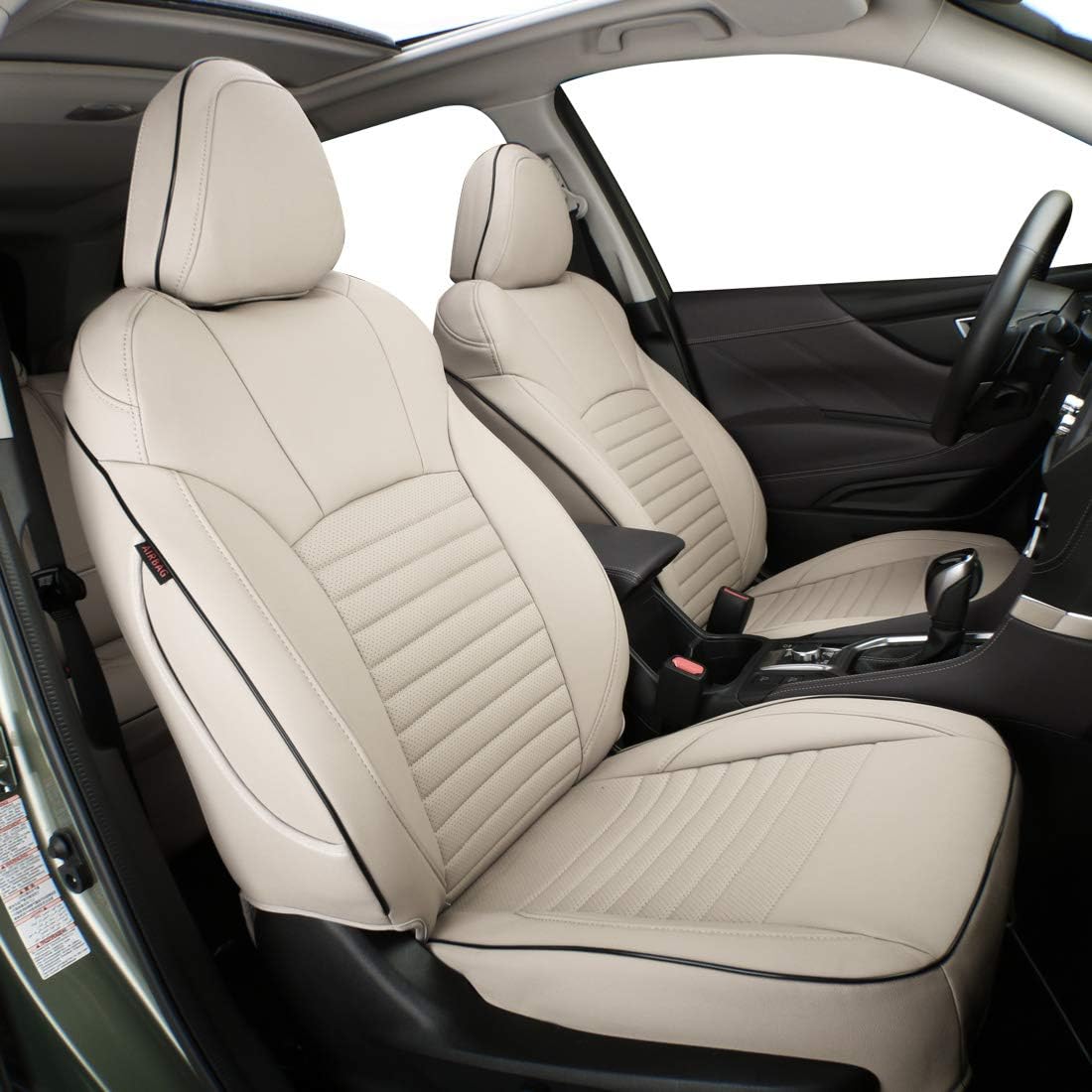 Black/Gray Leatherette Car Seat Covers X821