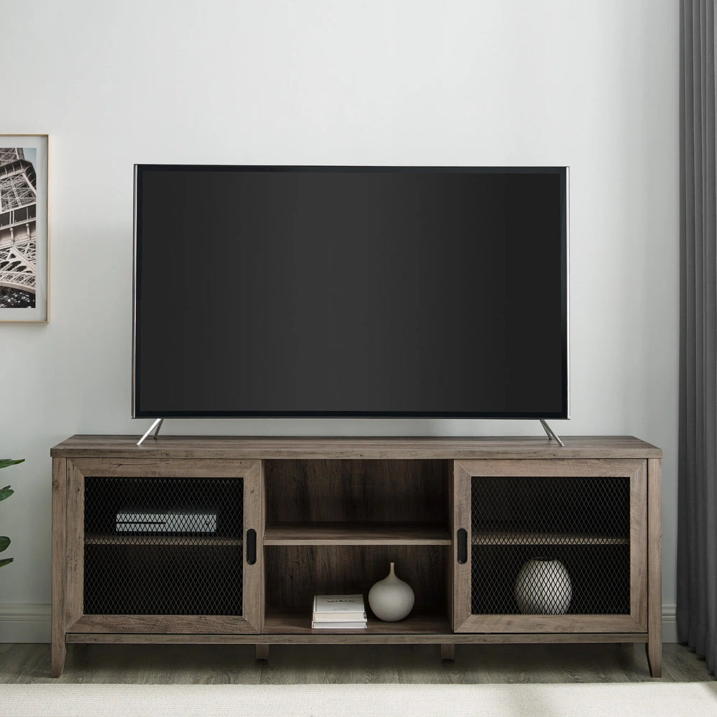Grey Wash Sliding Door TV Stand H269794