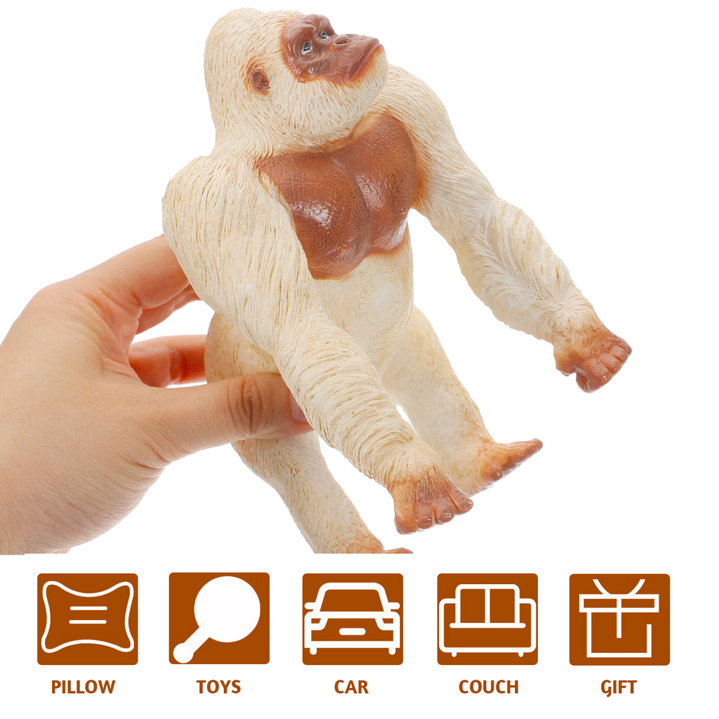 Mini Gorilla Chimpanzee Orangutan Toy Figurine White Plastic X84224
