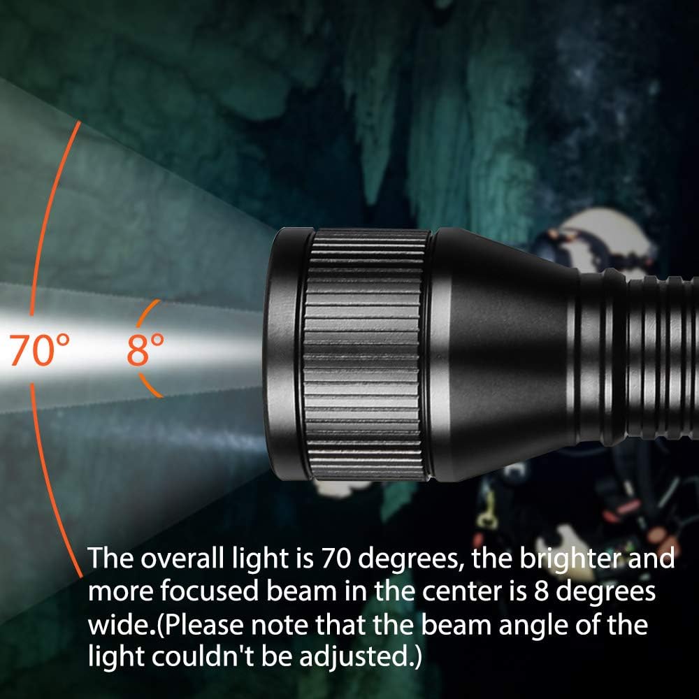 D550 Dive Light 1000 Lumens Scuba Dive Torch with Battery, Wrist Strap, Lanyard, Waterproof O-Rings S408660