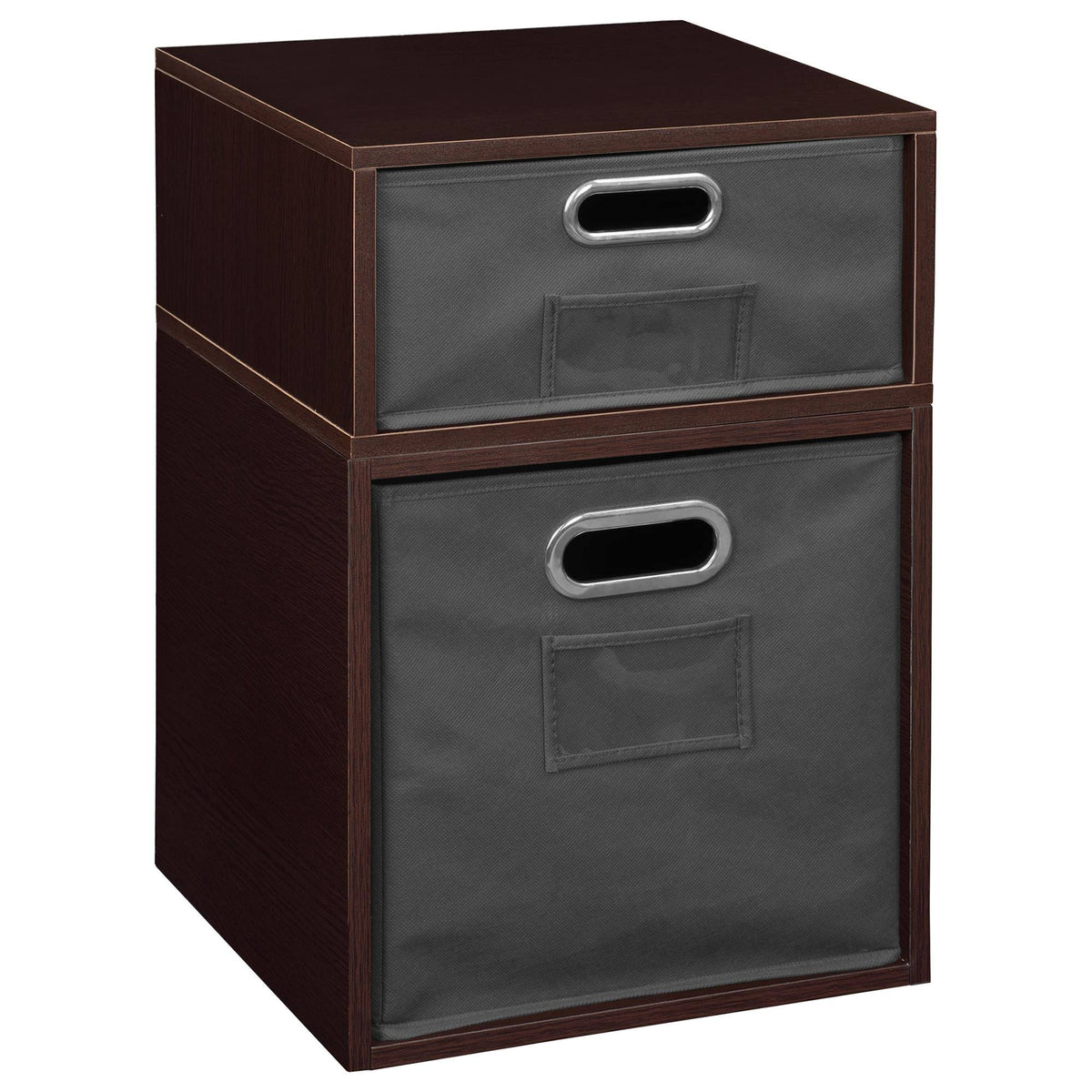 Truffle/Grey Storage Set with Foldable Storage Bins L7152