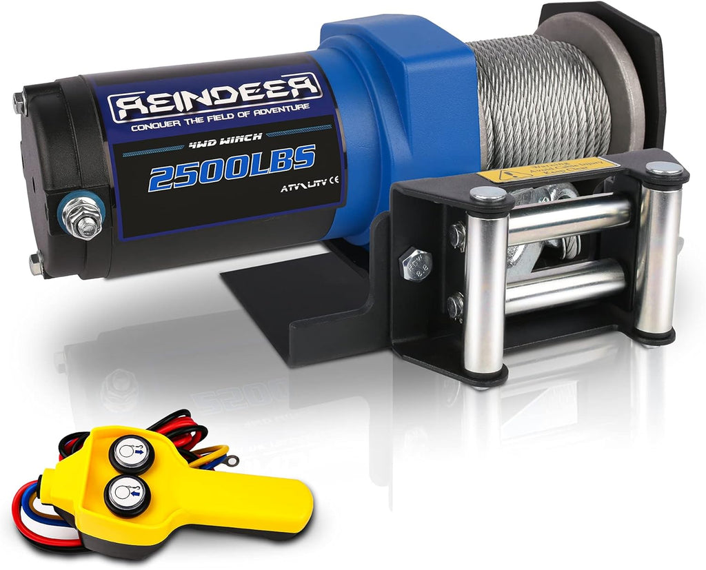 12V 4500 lb Electric Winch Kit with Steel Cable and Wireless Remote F439605