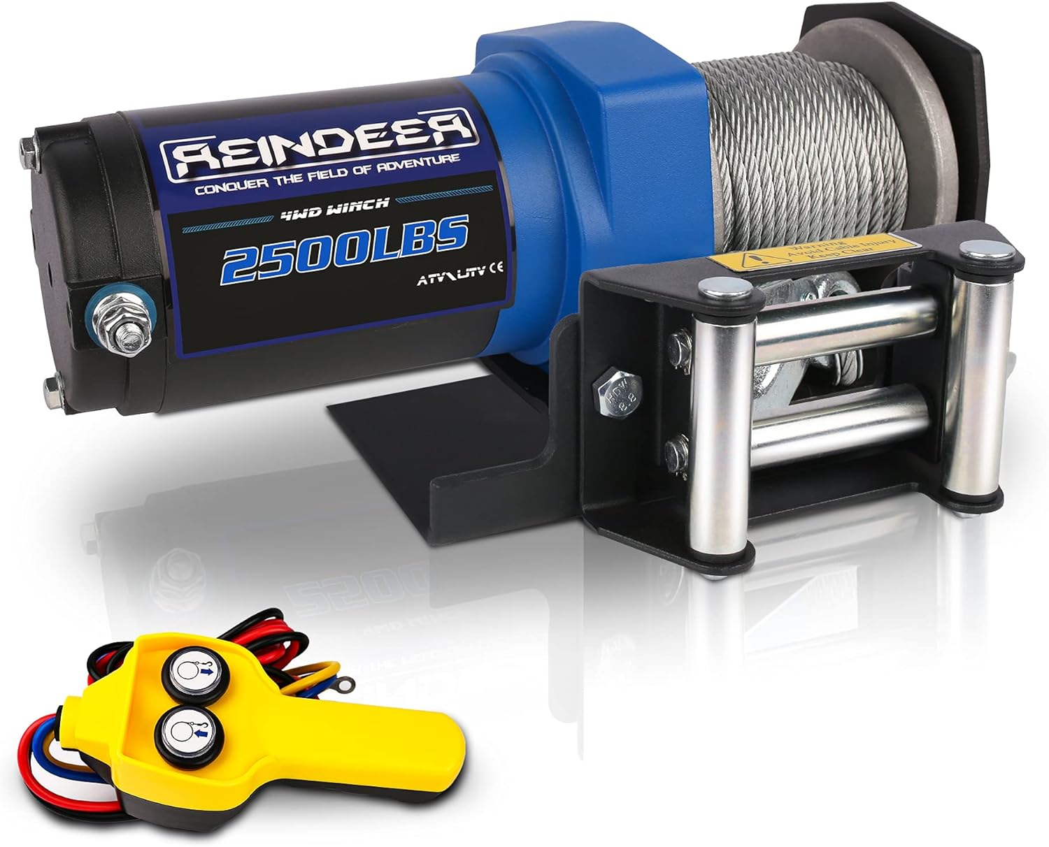 12V 4500 lb Electric Winch Kit with Steel Cable and Wireless Remote F439605
