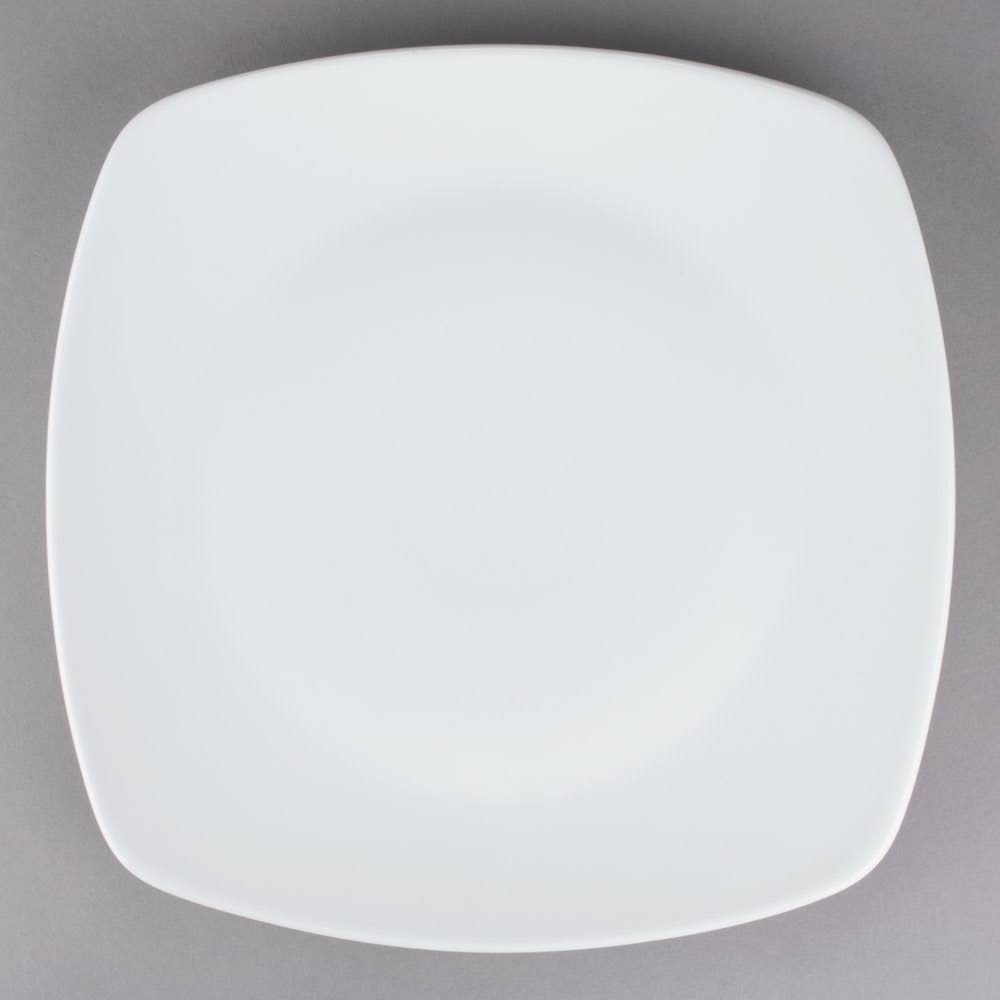 12 3/4x22 Porcelain White Square China Plate - 6/Case E4053