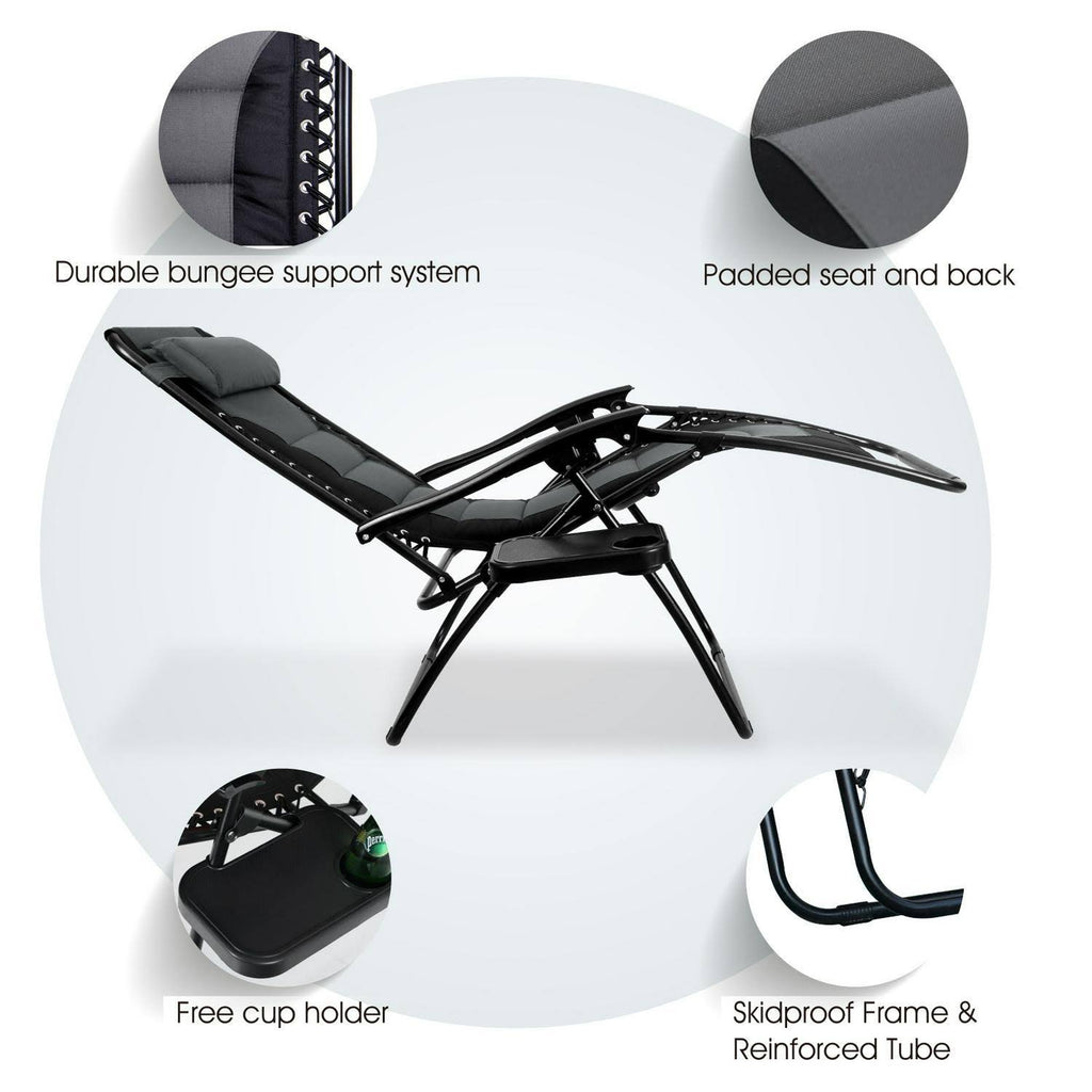 Padded Zero Gravity Chair, Grey X6401