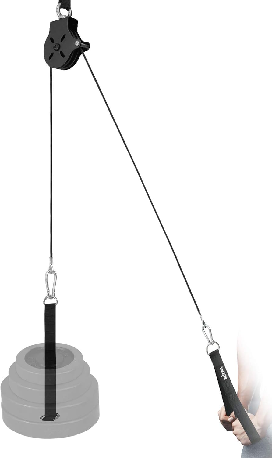 Weight Plate Loading Pin 1 inch and 2 inch with Tricep Rope Cable Attachment Pack of 2 Y994809