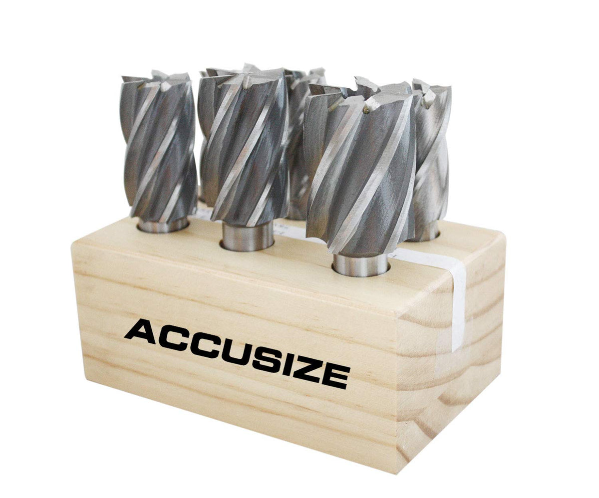 6 Pc Multi Flute H.S.S. End Mills Set, 3/4'' Shank, Cutting Dia 3/4'' to 1-1/2'' G56585