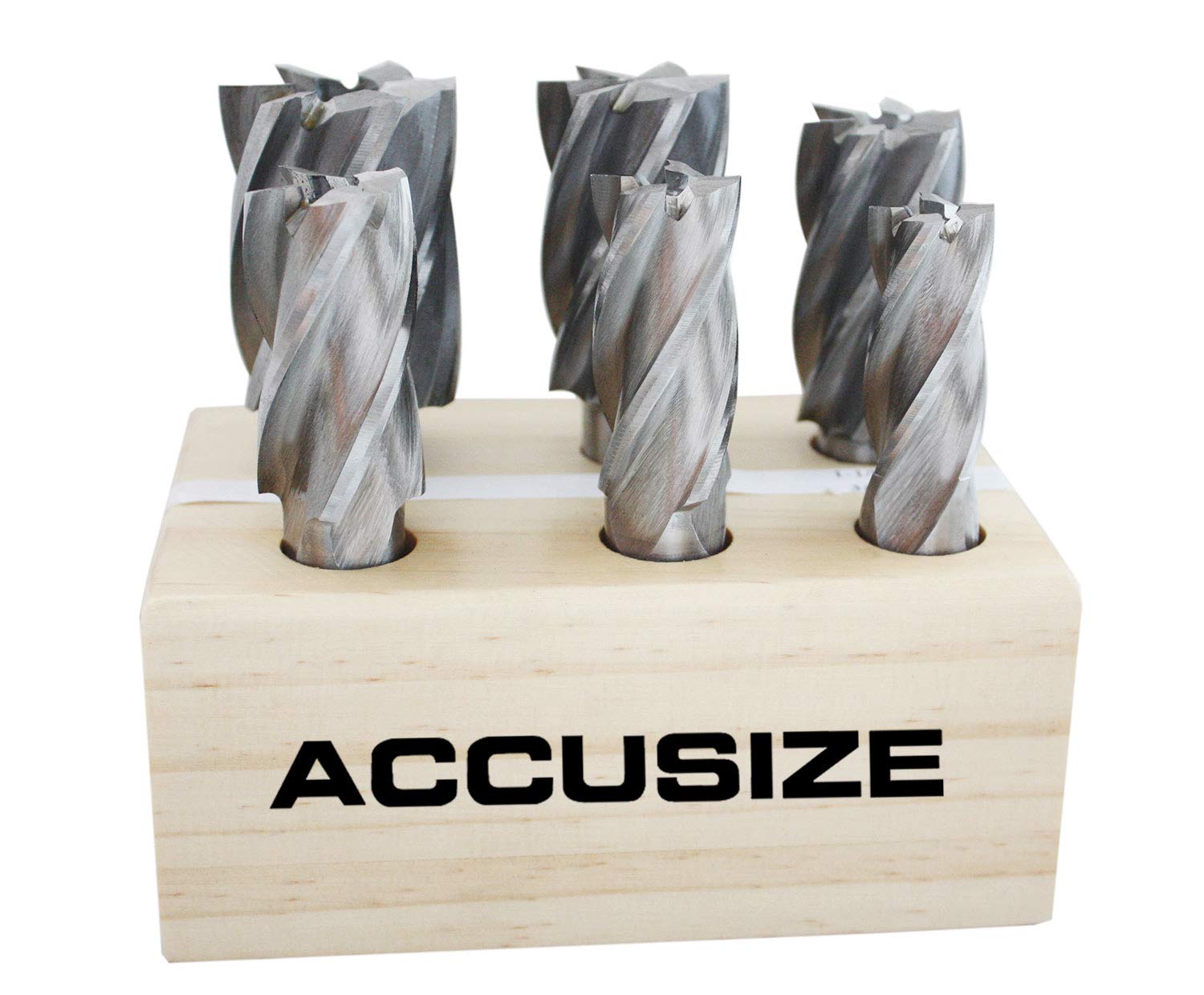 6 Pc Multi Flute H.S.S. End Mills Set, 3/4'' Shank, Cutting Dia 3/4'' to 1-1/2'' G56585