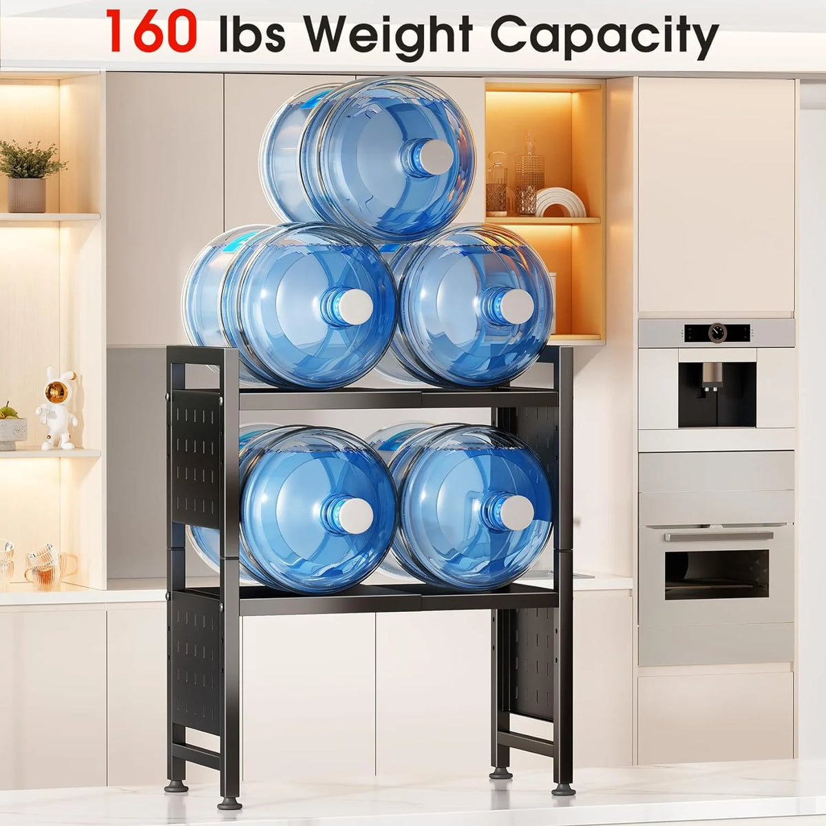 3-Tier Heavy Duty Microwave Stand with 9 Hooks and Cutting Boards Z1929