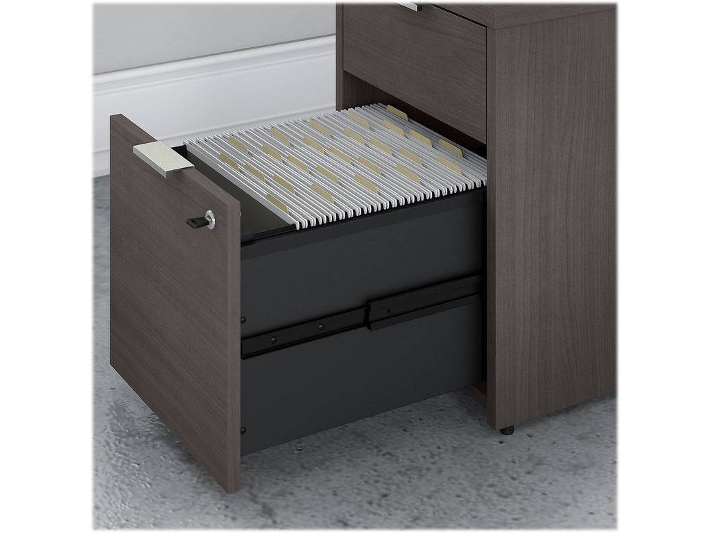 72w Desk with Drawers and Small Storage Cabinet, Storm Gray I2612