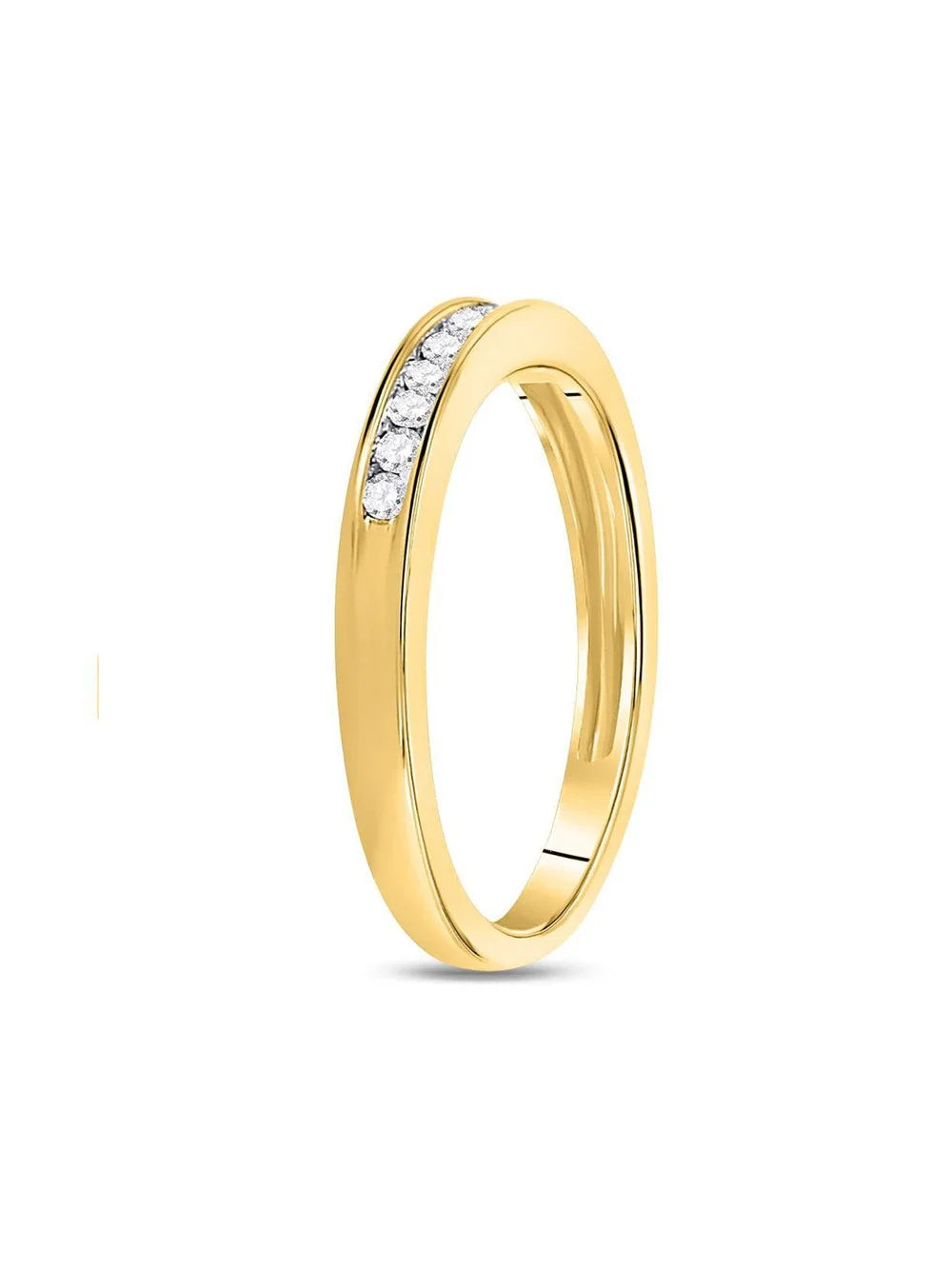 14K Yellow Gold Diamond Wedding Band Ring W189414