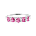 Oval Pink Tourmaline Eternity Ring 925 Sterling Silver Band Ring H850526