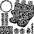 15 Pieces Cow Print Car Seat Covers Full Set B650