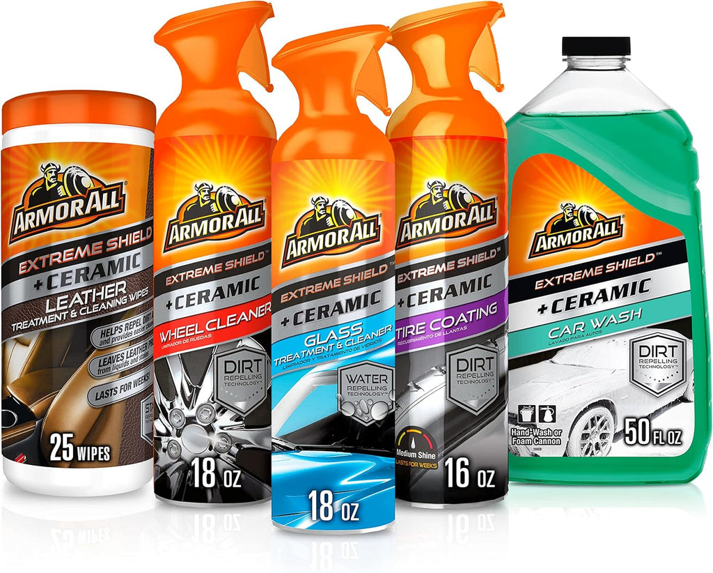 Car Care Kit, Car Wax & Wash Kit, Glass Cleaner, Car Air Freshener, Tire & Wheel Cleaner, 8 Pieces Pack of 2 E1185