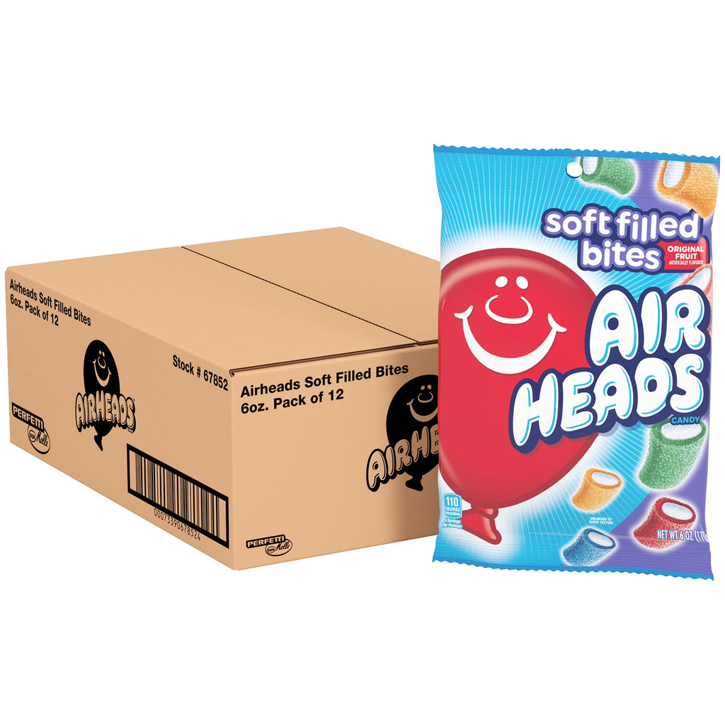 Soft Filled Bites Candy, Assorted Flavors, 6Oz Bag, Box Of 12 Bags Z6859