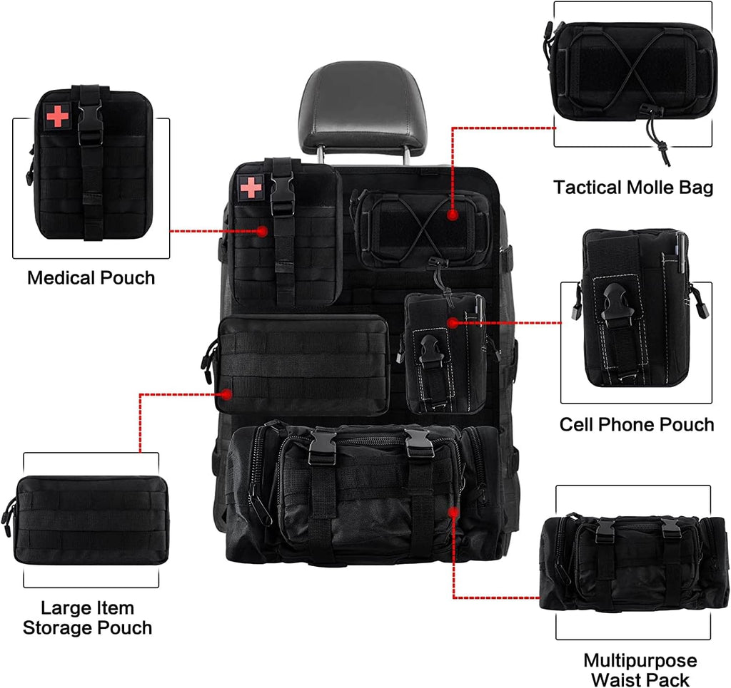 Front Seat Back Storage Bag Organizer with 5 Bags W967