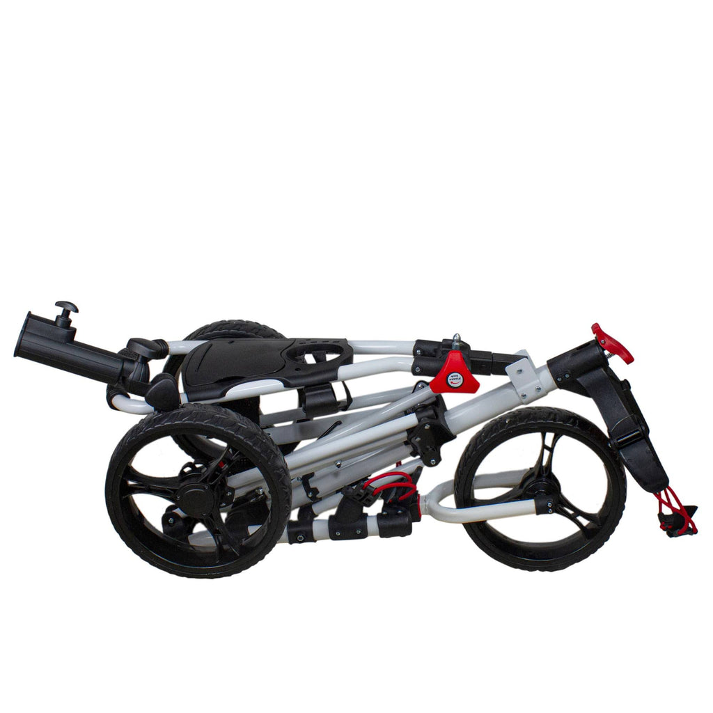 48x22 White and Black 3 Wheel Golf Bag Push Cart F105384