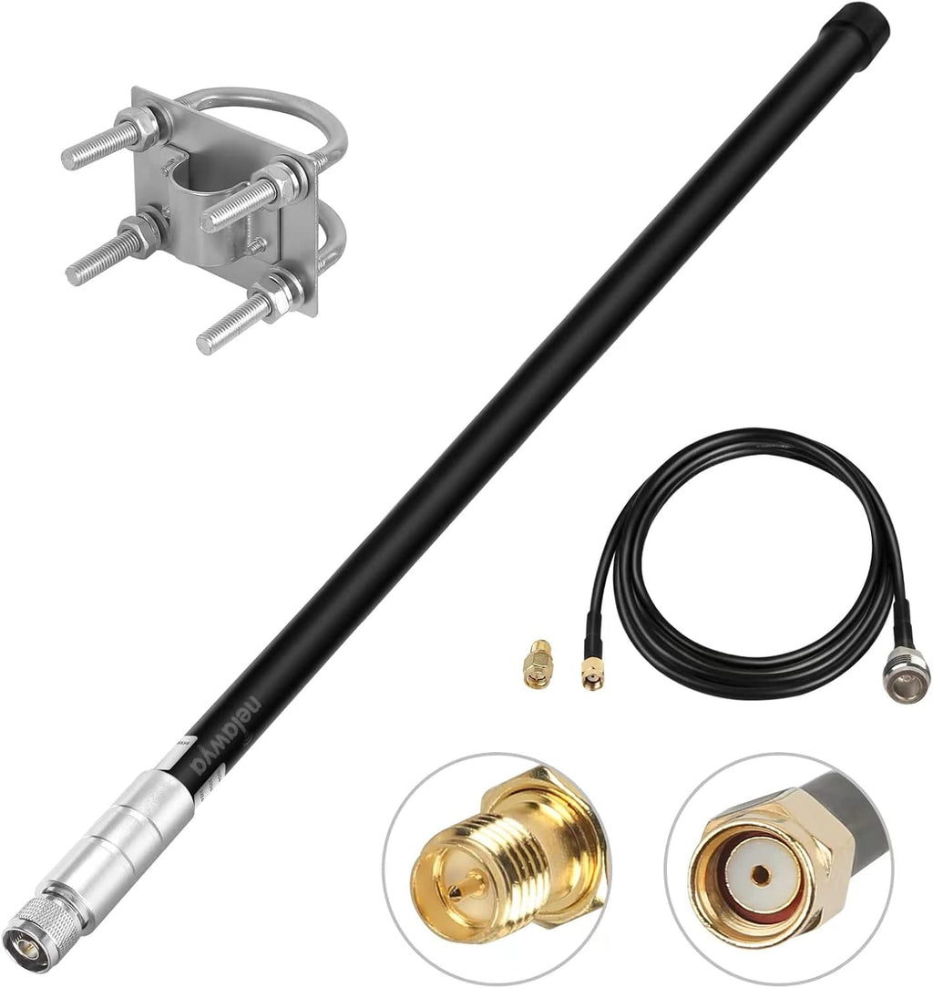 8dBi LoRa Antenna 915Mhz Omni-Directional Antenna with 10ft LMR200 Cable White 110cm A671190