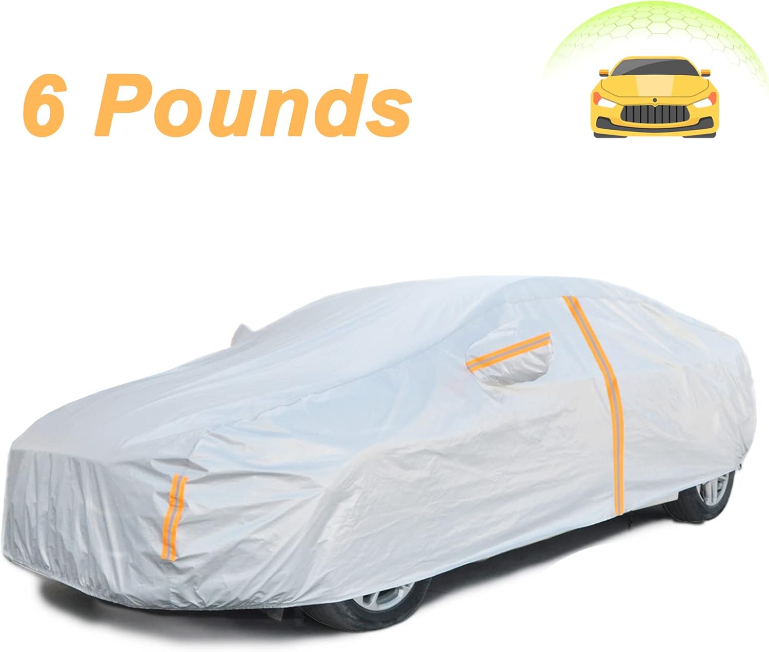 6 Layers Waterproof Cotton Car Cover with Zipper Y1248