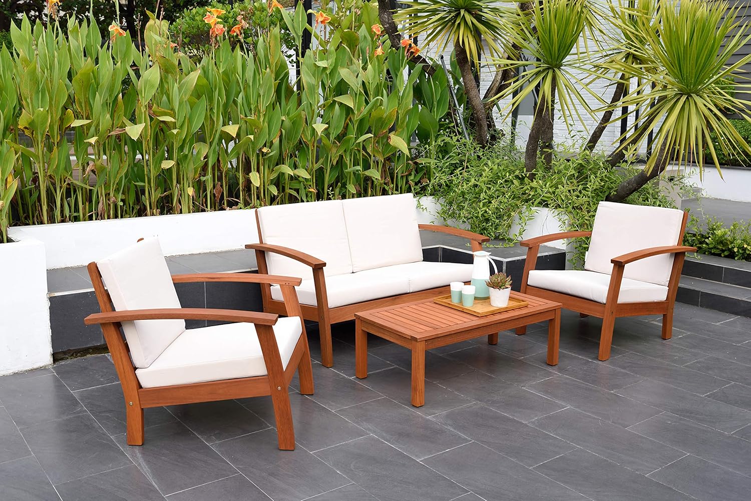 Blue 4-Piece Eucalyptus Conversation Set W144