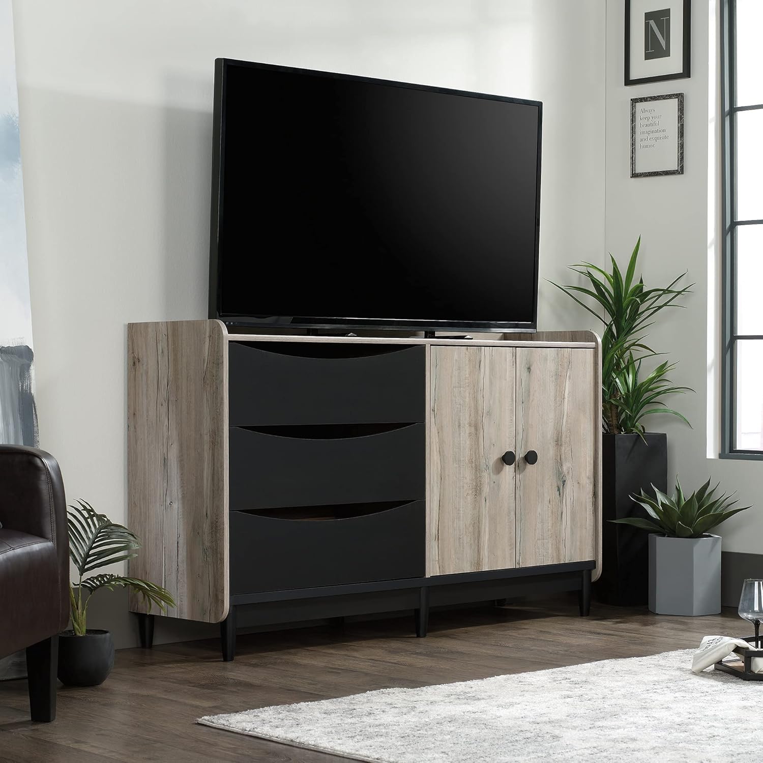 TV & Media Credenza with Drawers H21104