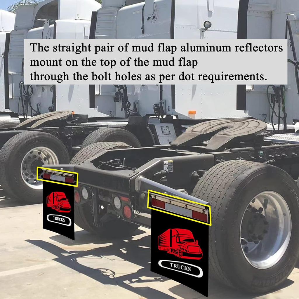 24"x30" Mud Flaps with Reflective Aluminum Strips for Semi Truck Trailer P484599