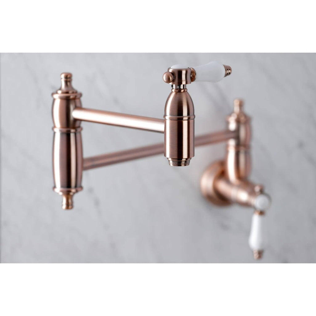 Brushed Nickel Wall Mount Pot Filler Kitchen Faucet A985424