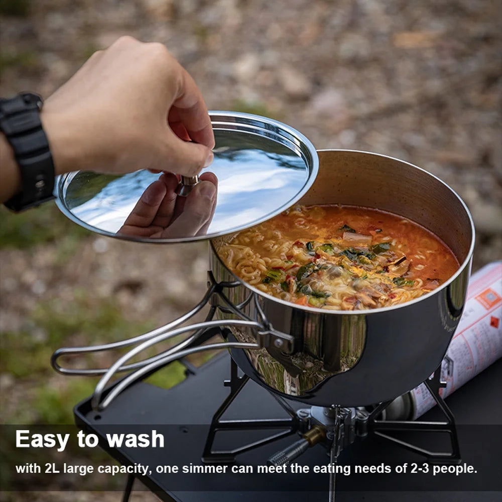 Folding Handle Camping Rice Cooker Soup Pot B3177
