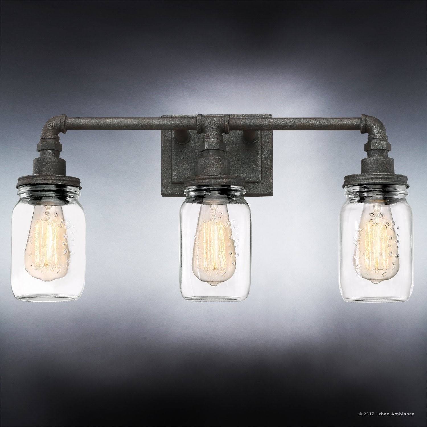 Industrial Bathroom Light, Medium Size, Antique Black R645