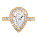 14K Yellow Gold Halo Engagement Ring With Diamond L18797