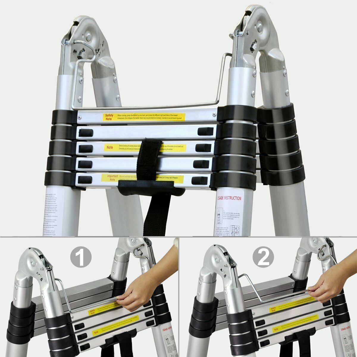 16.5FT Aluminum Telescoping Extension Ladder F8504