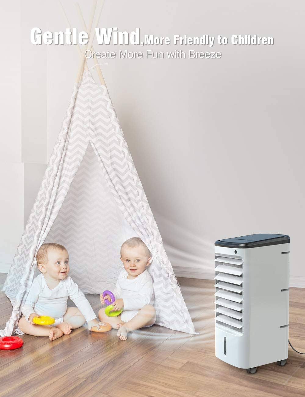 3-in-1 Evaporative Air Cooler with Ice Box, 12H Timer & Remote Control Z939764