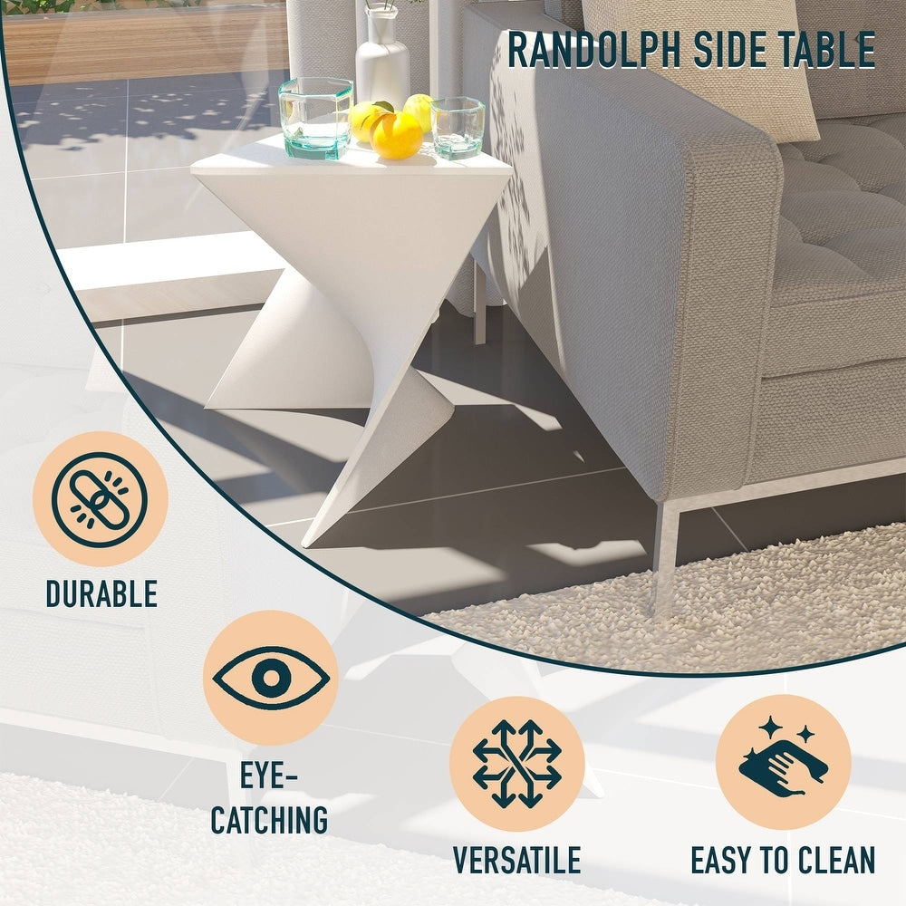 White Triangular Side Table G5179