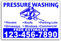 Pressure Washing Yard Signs 18"x12" Single Sided Print Glossy UV-Ink Pack of 2 N7695