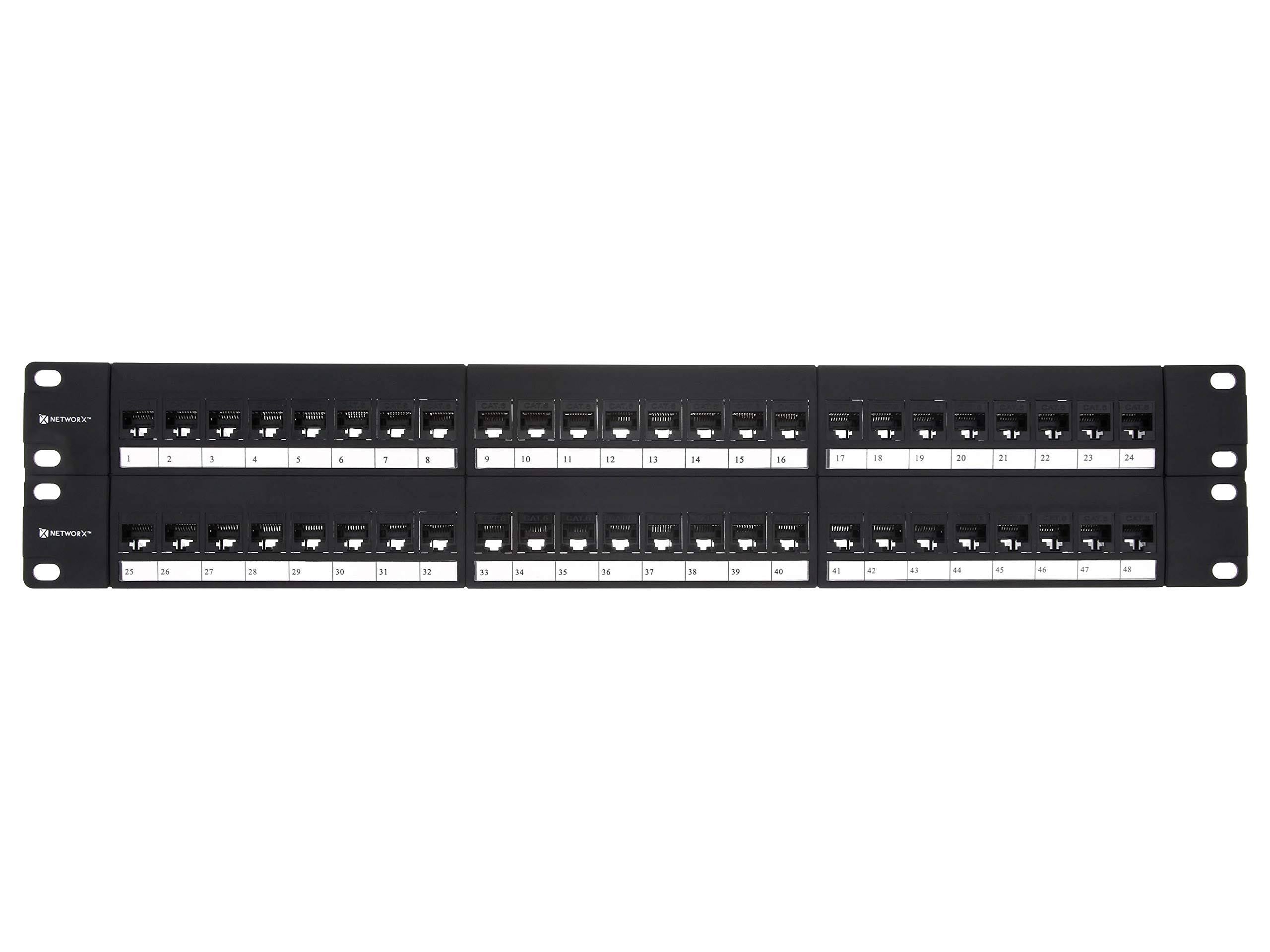 Cat6 High-Density Feed Through Patch Panel - 48 Port 2U W53953