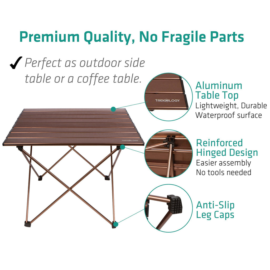 Blue Aluminum Portable Camping Side Table J32755