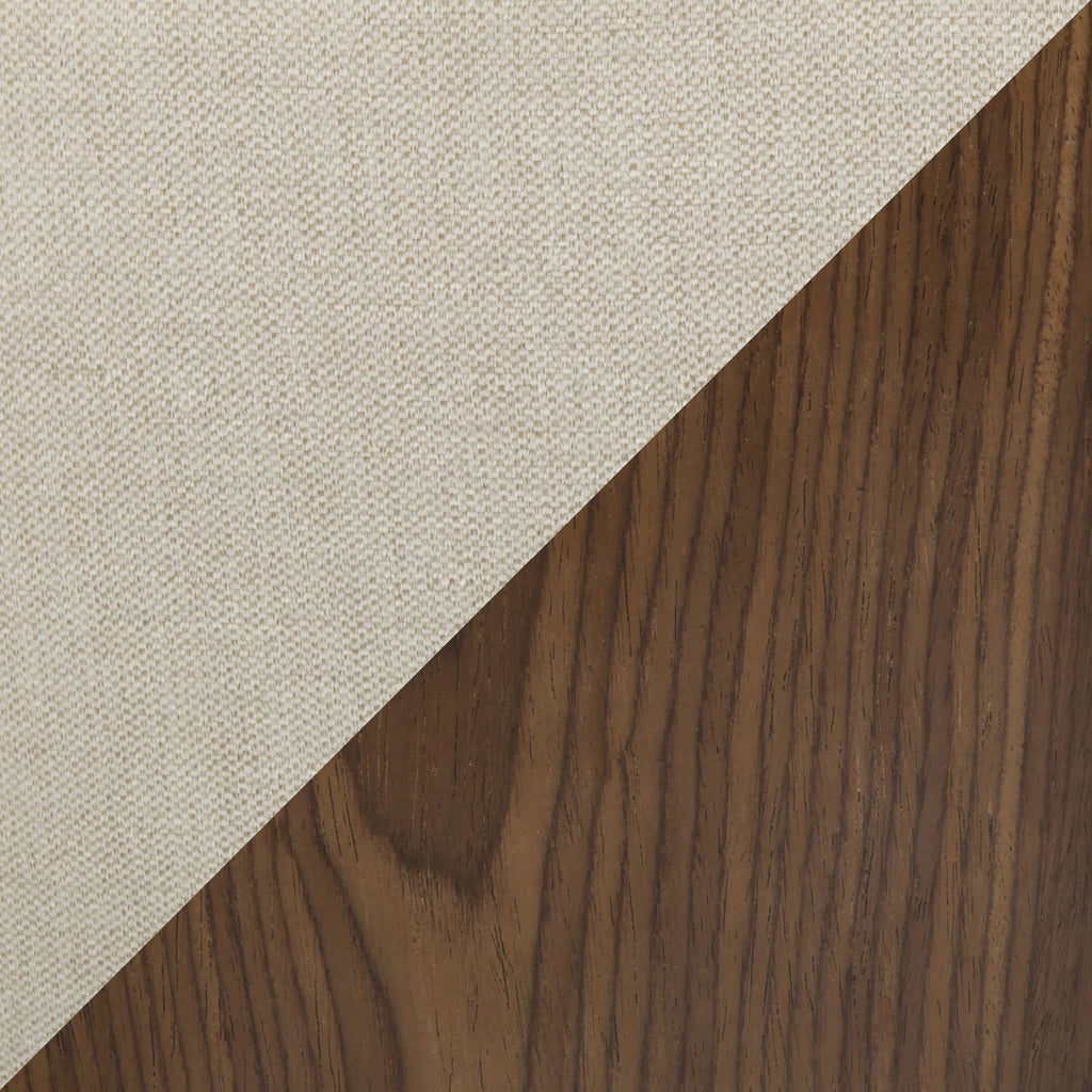 Walnut and Cream Fabric Dining Chair O11866