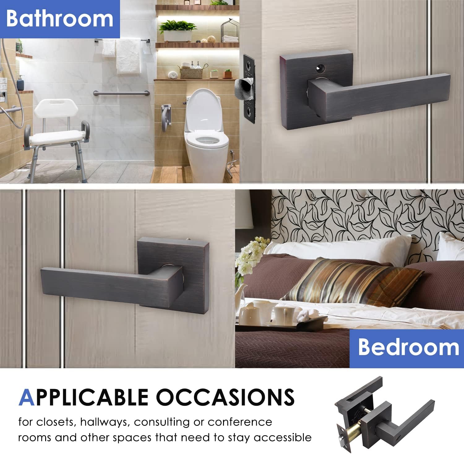 Brushed Bronze Zinc Alloy Door Lever Lock Z240595