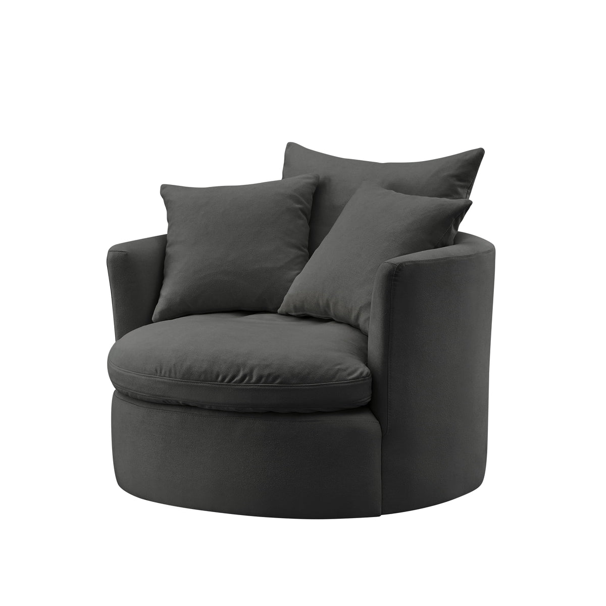 Charcoal Linen 360 Swivel Accent Chair C422