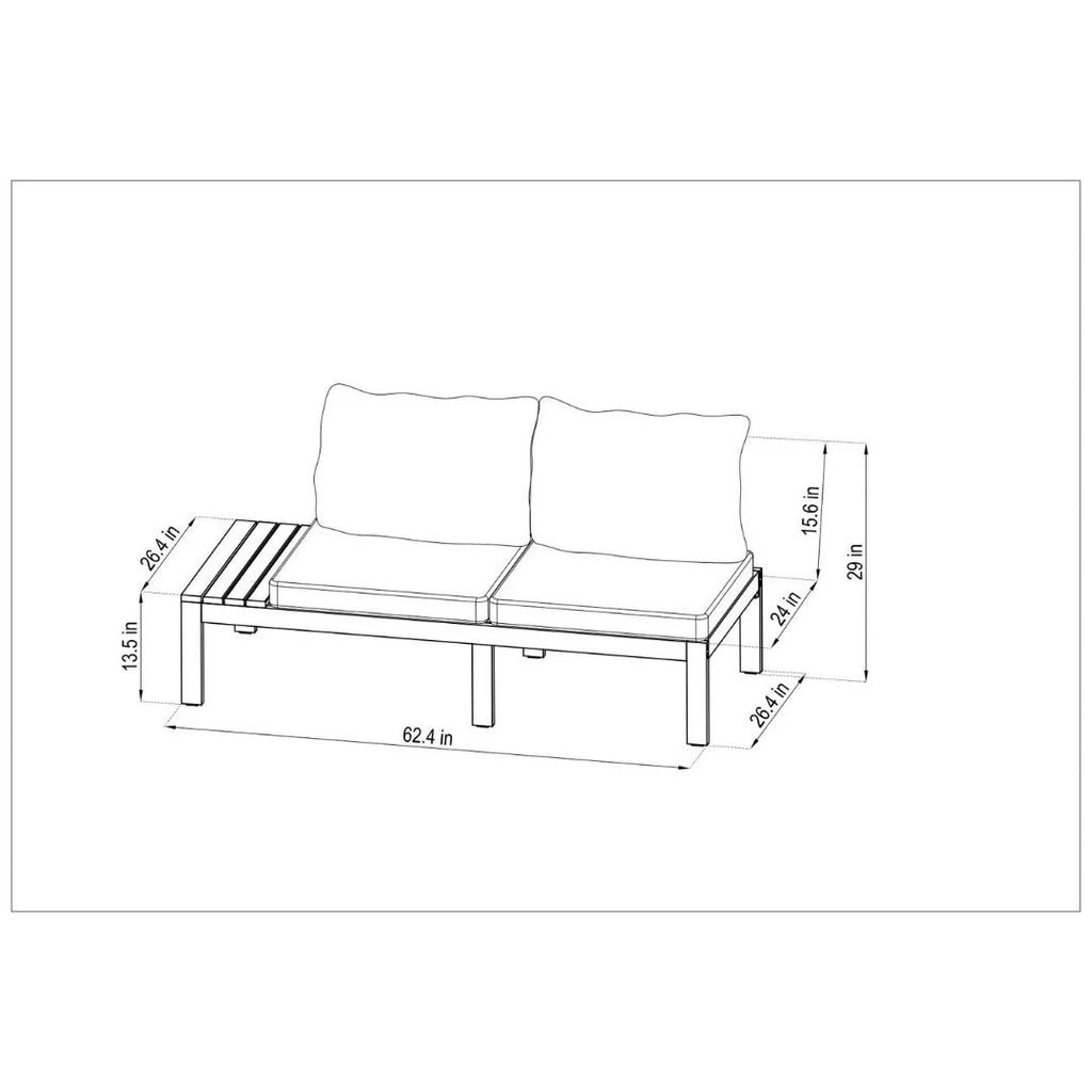 Teak Patio Conversation Set with Blue Cushions E96321